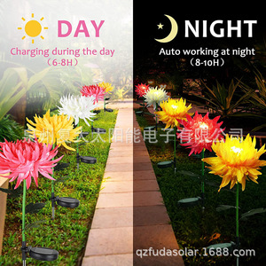 Luces Solares de Crisantemo, Decoración de Jardín para Exteriores, Resistentes al Agua, Lámpara de Césped Solar Independiente - Product Image 4