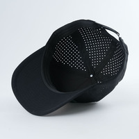Gorra de perforación láser personalizada de alta calidad impermeable 3D logotipo bordado secado rápido 5 paneles gorra de béisbol gorra de camionero