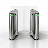Torniquete Automático con Puerta Corredera, Lector de Tarjetas RFID, Reconocimiento Facial, Anti-Embestidares, para Entrada de Fábrica o Parque Industrial
