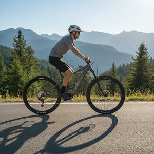 Vélo <span class=keywords><strong>électrique</strong></span> à assistance <span class=keywords><strong>électrique</strong></span> sans fil, amortisseur en fibre de carbone, 250W, moteur central, 12 vitesses, batterie lithium EM19, VTT à suspension souple - Product Image 6