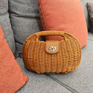 Handcrafted Women's Bohemian Crochet Woven Fashion <b>Bag</b> with <b>ZIP</b> Closure Single Handle Brown Color All Seasons Daily Use - Product Image 1