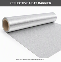 Revêtement de protection contre la rayonnement thermique en tissu de fibre de verre et feuille d'aluminium, résistant aux hautes températures, écologique, pour la construction