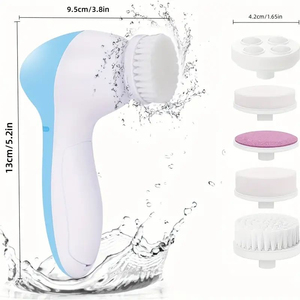 Brosse nettoyante électrique pour le visage 5 en 1, étanche, avec têtes rotatives rechargeables par USB pour un nettoyage en profondeur et une exfoliation - Product Image 3