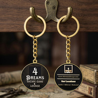 Nouveaux porte-clés en alliage de zinc plaqué or, émail double face, avec logo personnalisé, lettre, marque commerciale pour souvenir