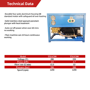 TX13/200 Idropulitrice Elettrica Portatile ad Alta Pressione per Auto, Attrezzatura per Lavaggio Auto - Product Image 2