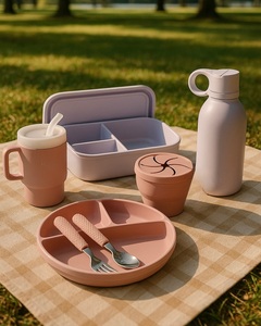 Lonchera Bento de Silicona de Alta Capacidad con Tres Compartimentos, Apta para Alimentos, Libre de BPA, con Tapa Apta para Microondas - Product Image 6