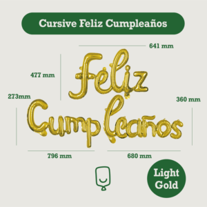 Ballons en aluminium Feliz Cumpleanos Script cursif espagnol Joyeux anniversaire Fabricant personnalisé OEM ODM FAMA BSCI Sedex Audité à l'usine - Product Image 6