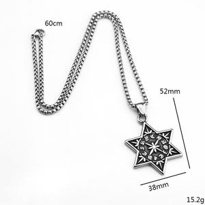 Colgante de Constelación de Estrella de Seis Puntas de Acero Inoxidable Estilo Retro Europeo-Americano, Joyería Temática, Regalo para Combinar con Ropa - Product Image 5