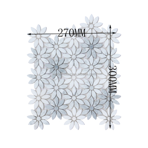 <span class=keywords><strong>Mosaico</strong></span> in Marmo con Design Moderno a Margherita, Mix di Mosaici in Marmo, Mosaici in Marmo con Taglio a Idrogetto per Cucina - Product Image 3