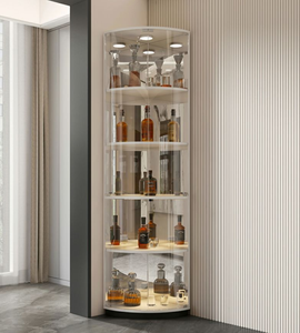 Cantinetta Refrigerata di Lusso in Acciaio Inox e Vetro, Altezza Regolabile, Design Moderno per Angolo Casa, Montaggio a Parete - Product Image 4
