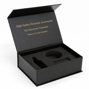 Caja Rígida Plegable de Materiales Reciclados Premium con Grabado y UV para Accesorios Electrónicos Digitales y Embalaje de Regalos - Product Image 1