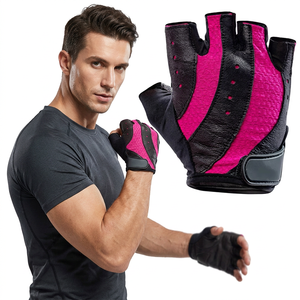 Gants de musculation en cuir personnalisables sans doigts avec logo, pour une meilleure adhérence, confortables, flexibles et respirants - Product Image 1