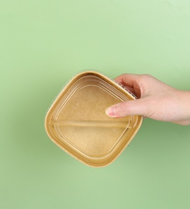 Emballage de livraison à emporter <span class=keywords><strong>pour</strong></span> restaurant, imprimé sur mesure, biodégradable, boîte à lunch en papier kraft jetable <span class=keywords><strong>pour</strong></span> salade ou <span class=keywords><strong>poulet</strong></span> rôti - Product Image 2