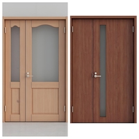 Porte intérieure moderne en bois massif, double, design simple, vente en gros