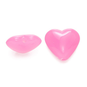 Perles en acrylique en forme de cœur, 12 mm, couleur gelée plate, pour la création de bijoux, accessoires DIY, chaîne de téléphone portable, chaîne de sac - Product Image 3