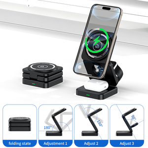 Cargador Inalámbrico Magnético 3 en 1 Multifuncional Portátil y Plegable de 15W H66 para iPhone, Reloj y Auriculares - Product Image 3