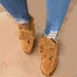 Nhà Máy Bán Buôn Ladies Fur Casual Boots Hot Bán Thời Trang Tuyết Mùa Đông Giày Ấm Phẳng Mắt Cá Chân Phụ Nữ Khởi Động - Product Image 5