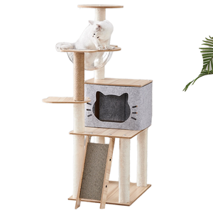 Custom Large Cat Tree Integrated Nest Scratch Board Universal Four Seasons Cat <b>Shelf</b> New Cat Climbing Rack Cloth Integrated - Product Image 1
