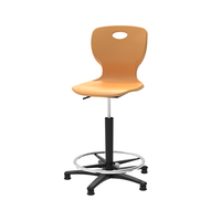 Chaise mobile en plastique au design moderne avec pieds en métal Mobilier de bureau pour l'école Chaise pivotante