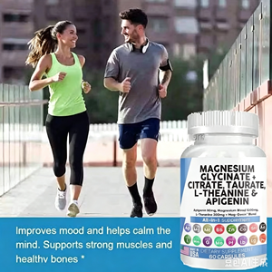 Cápsulas de Citrato de <span class=keywords><strong>Magnesio</strong></span>, L-Teanina, Apigenina y <span class=keywords><strong>Taurato</strong></span>, Complejo 12 en 1, 1000 mg, Suplemento para Dormir, <span class=keywords><strong>Magnesio</strong></span> Glicinato para el Cerebro, OEM - Product Image 3