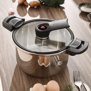 Base encapsulée en acier inoxydable à trois plis poignée <span class=keywords><strong>de</strong></span> casier en soie 5L gagner du temps nutrition ustensiles <span class=keywords><strong>de</strong></span> cuisine micro autocuiseur pot thermique - Product Image 1
