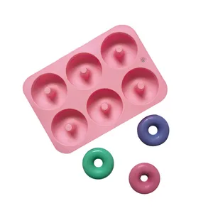 6 Cavities Muffin Pan Donut Shaped Baking Tool Decoration Mould Silicon Mold Baking Cake Silicone Molds For Individual Cakes