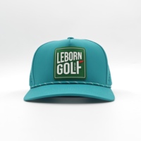 Gorra de Béisbol Personalizada de 5 Paneles con Logotipo de Goma PVC, Gorra Trucker Impermeable con Orificios Cortados con Láser, Gorra de Golf Perforada de Alto Rendimiento