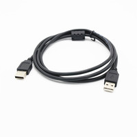 Câble d'extension de données de base USB 2.0 A mâle à mâle noir pour le transfert de données boîtiers de disque dur, imprimantes, Modems, caméras