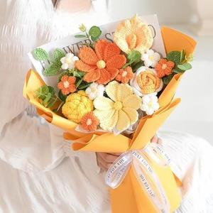 Bouquet all'uncinetto fatto a mano, squisito bouquet di rose Gesar, <span class=keywords><strong>regalo</strong></span> <span class=keywords><strong>per</strong></span> <span class=keywords><strong>lei</strong></span> <span class=keywords><strong>per</strong></span> le feste - Product Image 4