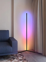 Lampes de jeu, lampe d'ambiance pour salon, lampe de coucher de soleil, décoration changeante de couleur, lampes de nuit, lampadaire vertical LED d'angle, lampe de sol RGB