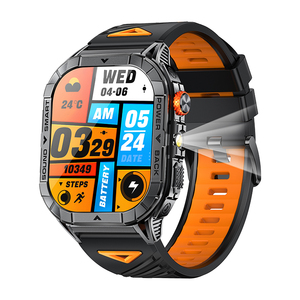 Montre connectée AMOLED K70A pour hommes, étanche IP68, moniteur de fréquence cardiaque et d'oxygène sanguin, montre connectée de sport d'extérieur avec lampe torche - Product Image 5