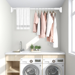 <span class=keywords><strong>Tringle</strong></span> à suspendre rétractable moderne en acier inoxydable, écologique, sans perçage, conception sans clous, accessoire de séchage de vêtements pour salon - Product Image 2