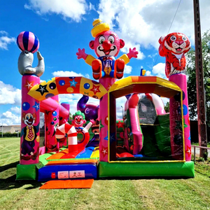 Castillo inflable comercial con tobogán para fiestas infantiles al aire libre, tipo circo. - Product Image 1