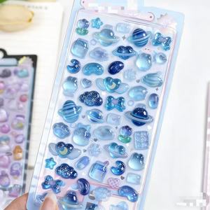 Stiker Dinding 3D Kartun Lucu Baru, Cetak UV, Relief Kristal, Ramah Lingkungan, Warna Gradasi Pelangi, PVC, Dekorasi Rumah Stereo - Product Image 2