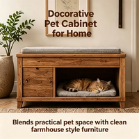 Banc-établi en bois 2-en-1 pour chat avec tiroir et siège rembourré pour entrée, salon, et multiples scénarios
