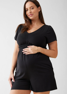 Tuta Premaman per Casa e Uso Quotidiano, con Vita Elasticizzata e Arricciatura, Jumpsuit Casual per Donne in Allattamento - Product Image 5