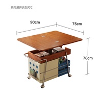 Table d'appoint mobile style Bauhaus, luxe léger, avec plateau relevable, en buis, pliable, bureau de chevet, table à manger avec rangement, pour usage domestique