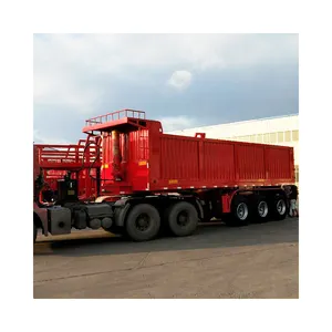 Tri-Axles Container Transport Tipper 70-130 Ton Front Lifting Semi Dump Trailer For Sale