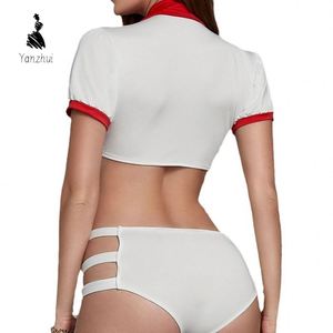 YZ Conjunto de Lencería <span class=keywords><strong>Sexy</strong></span> de <span class=keywords><strong>Enfermera</strong></span> Blanca para Mujer, Disfraz de San Valentín y <span class=keywords><strong>Halloween</strong></span> - Product Image 5
