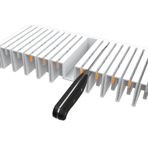 Grand Organisateur Carré en Plastique pour Couteaux à Intérieur de Tiroir, Support pour Couteaux à Steak et 20 Couteaux, Compatible avec 1 Aiguiseur à Couteaux - Product Image 1