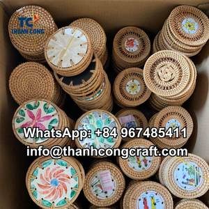 Vente en gros Nouveau design Sous-verres en rotin Faits à la main Enduits en rotin Décoration de table Écologique - Product Image 4