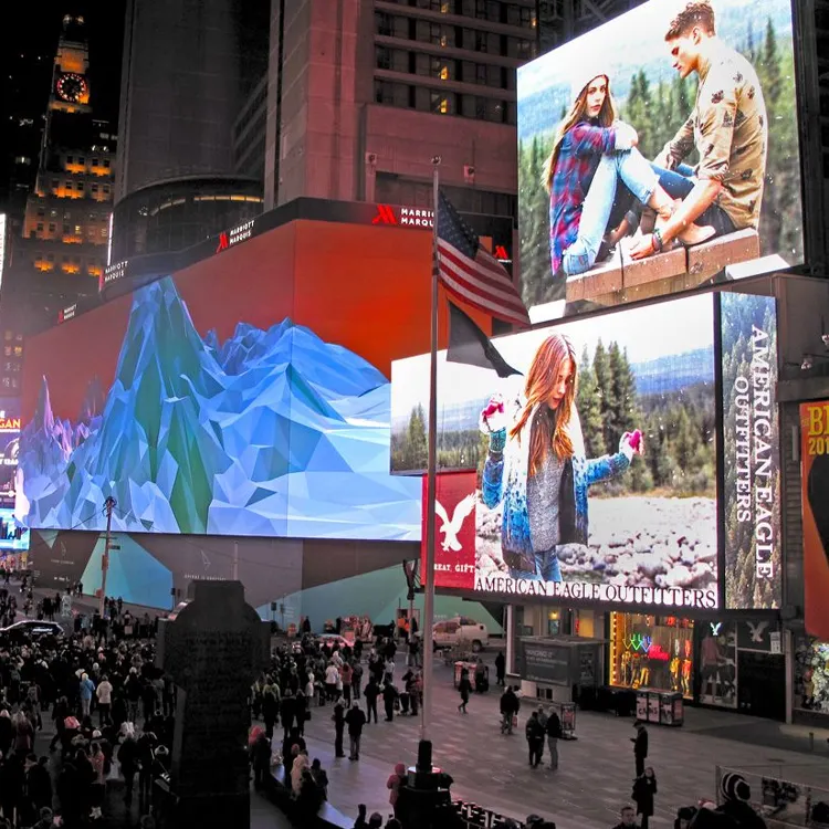 Pantalla LED de cristal de construcción comercial para publicidad de pared de video pantallas digitales al aire libre