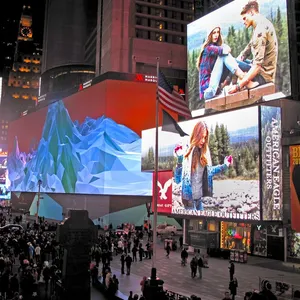 वीडियो वॉल विज्ञापन आउटडोर डिजिटल डिस्प्ले स्क्रीन के लिए वाणिज्यिक भवन ग्लास एलईडी स्क्रीन