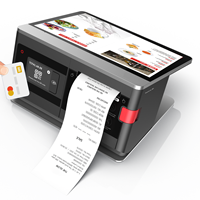 TEQY-Facon1 Todo en Uno, Caja Registradora POS Android/Linux/Windows de 11.6/10.1 Pulgadas con Pantalla Táctil + Pantalla LCD de 4.3 Pulgadas para Restaurante, Compatible con GMS Google