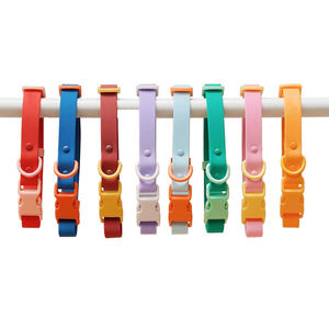 Custom Logo Kleurrijke Lange Riem Handvrije Gecoate Riem Siliconen Verstelbare Waterdichte Pvc Hond Halsband En Riem Set Voor Hond Kat - Product Image 1