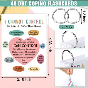 Tarjetas de Terapia DBT con Anillas de Encuadernación, Tarjetas de Habilidades para el Manejo de la Ansiedad, Baraja de Tarjetas de Distorsiones <span class=keywords><strong>Cognitivas</strong></span> - Product Image 2