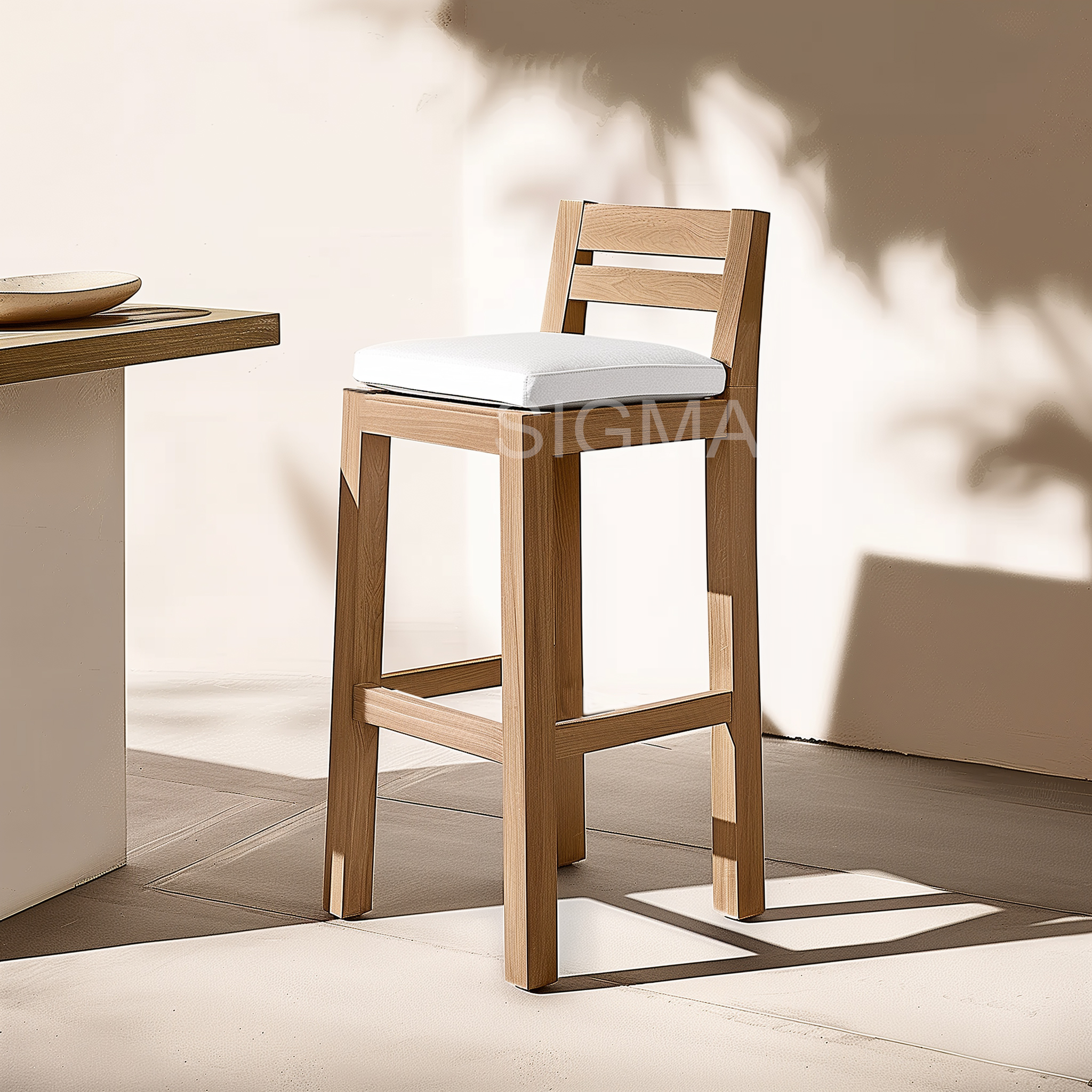 Hot Sale Patio Solid Teak Wooden Furniture Outdoor Dinning Room Table And Arm Chair Set