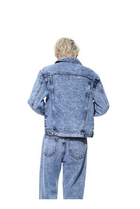 Costume en jean bleu clair vintage pour homme, lavage à l'acide, rétro, coupe droite ample, veste et pantalon en jean, ensemble de <span class=keywords><strong>2</strong></span> pièces, jean délavé pour homme - Product Image 5