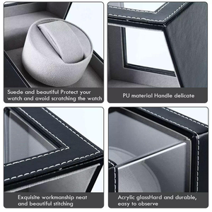 Automatic Rotation Single <b>Watch</b> Winder Box Leather Storage Display PU Wood Shell Black <b>Case</b> Box Gift - Product Image 4
