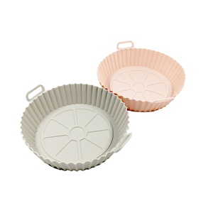 หม้อทอดไร้น้ำมันซิลิโคนทรงกลม8นิ้วใช้ซ้ำได้ทนความร้อนทำความสะอาดง่ายหม้อทอดอากาศซิลิโคน - Product Image 2